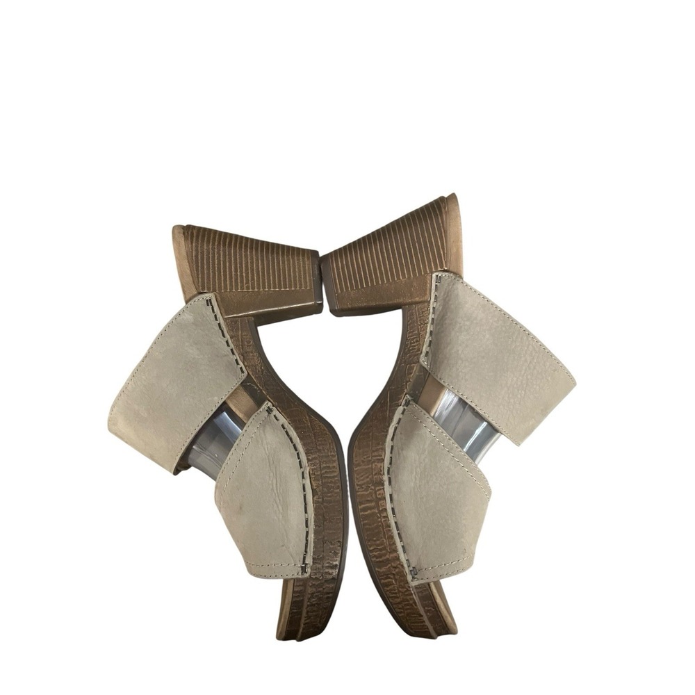Dansko Ramona Taupe Leather Nubuck Double Strap Sandals Block Heels Size 39‎ / 9 - Picture 5 of 16